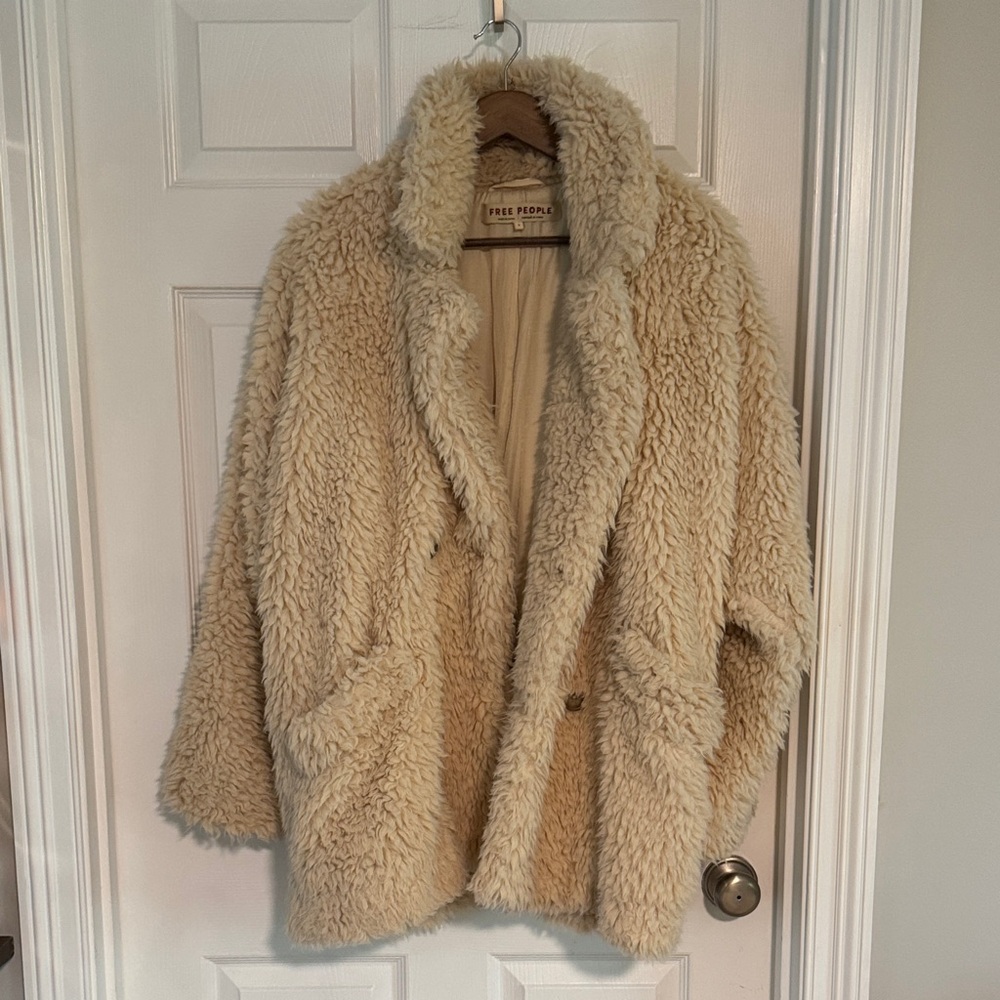 Free People Tan Teddy Jacket. Like NEW!
